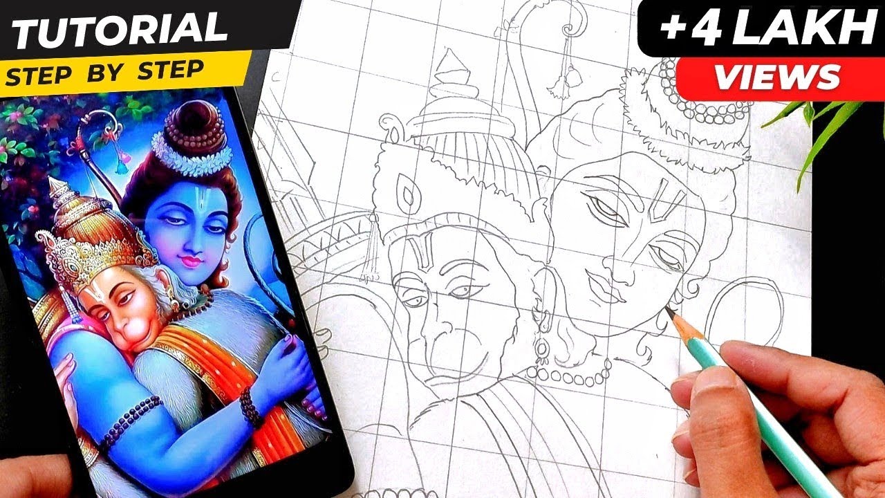 Lord Ram and Hanuman Drawing Tutorial || Hanuman Ji Drawing || Ram Ji Drawing || Diwali Drawing