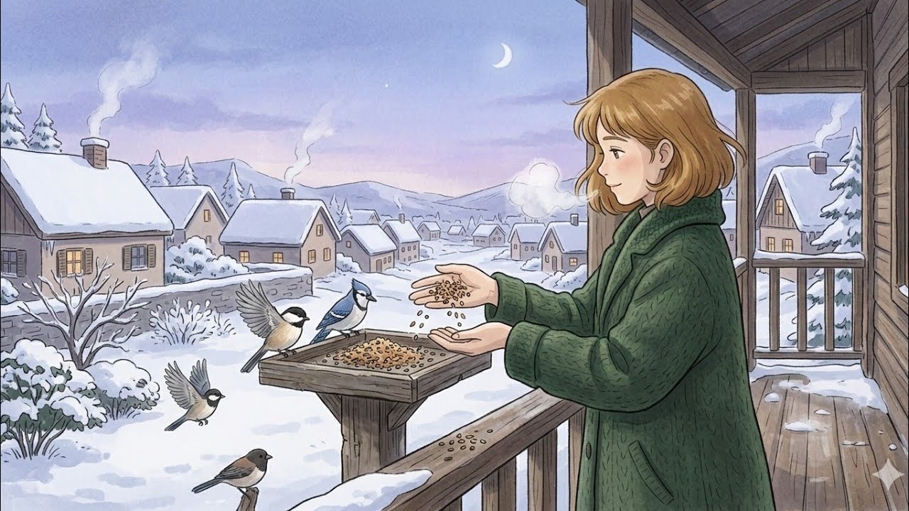 Winter morning in a quiet village | The scent of woodsmoke and old books 🪵