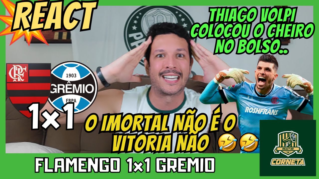 REACT FLAMENGO 1x1 GREMIO - THIAGO VOLPI SALVA O GREMIO CONTRA O FLAMENGO