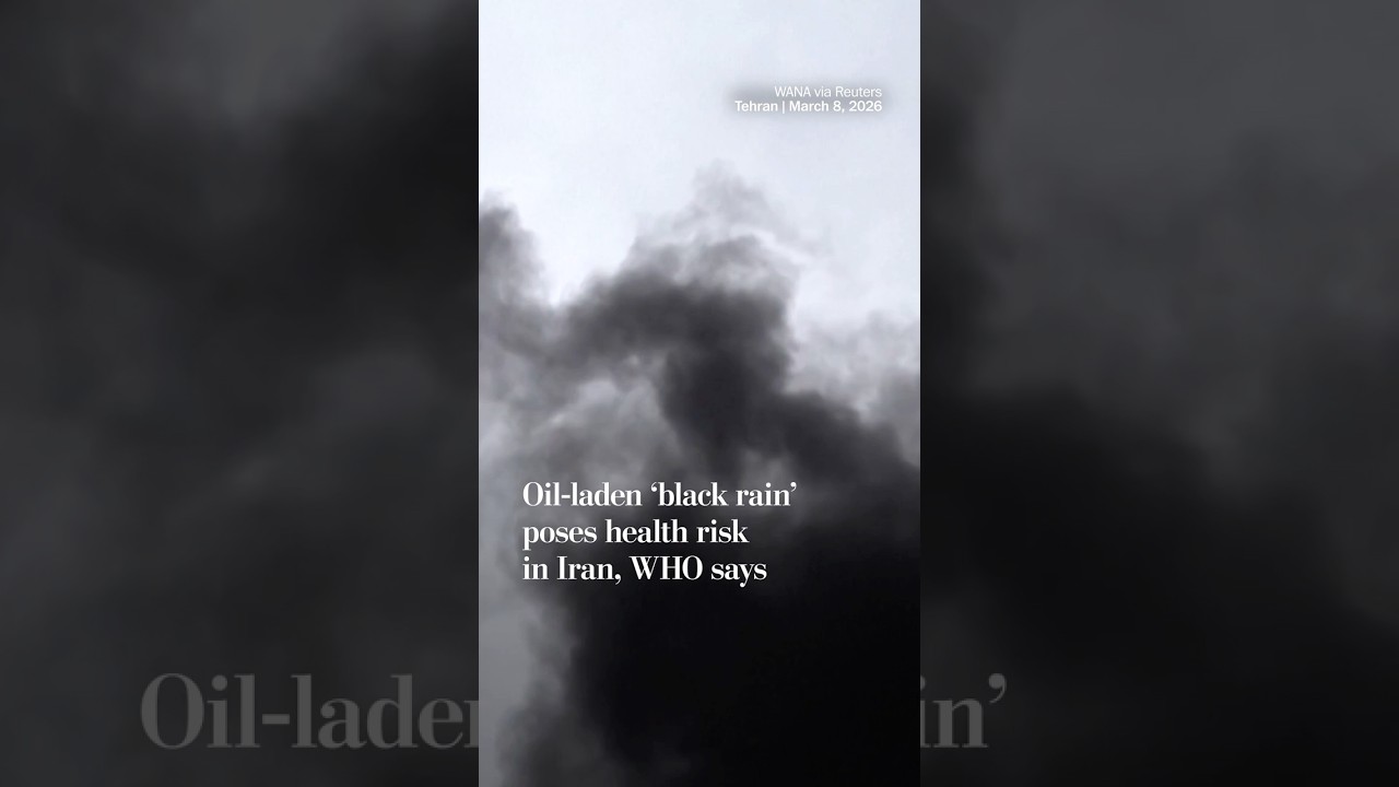 ВОЗ заявляет, что загрязненный нефтью «черный дождь» представляет опасность для здоровья в Иране.