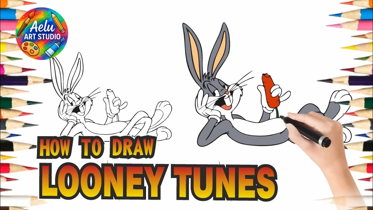 How to Draw Looney Tunes Bunny | Easy Cartoon Drawing Step by Step