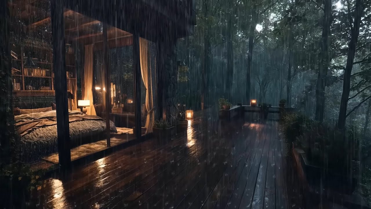 Soft Night Rain Sounds for Rest | Forest Ambience, Relaxation, Focus, Meditation