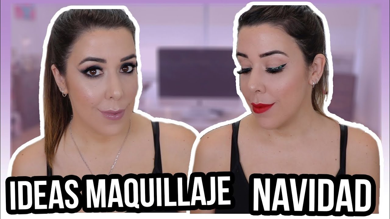 MAQUILLAJE PARA NAVIDAD SENCILLOS | DOS IDEAS DE OJOS GLITTER/AHUMADO