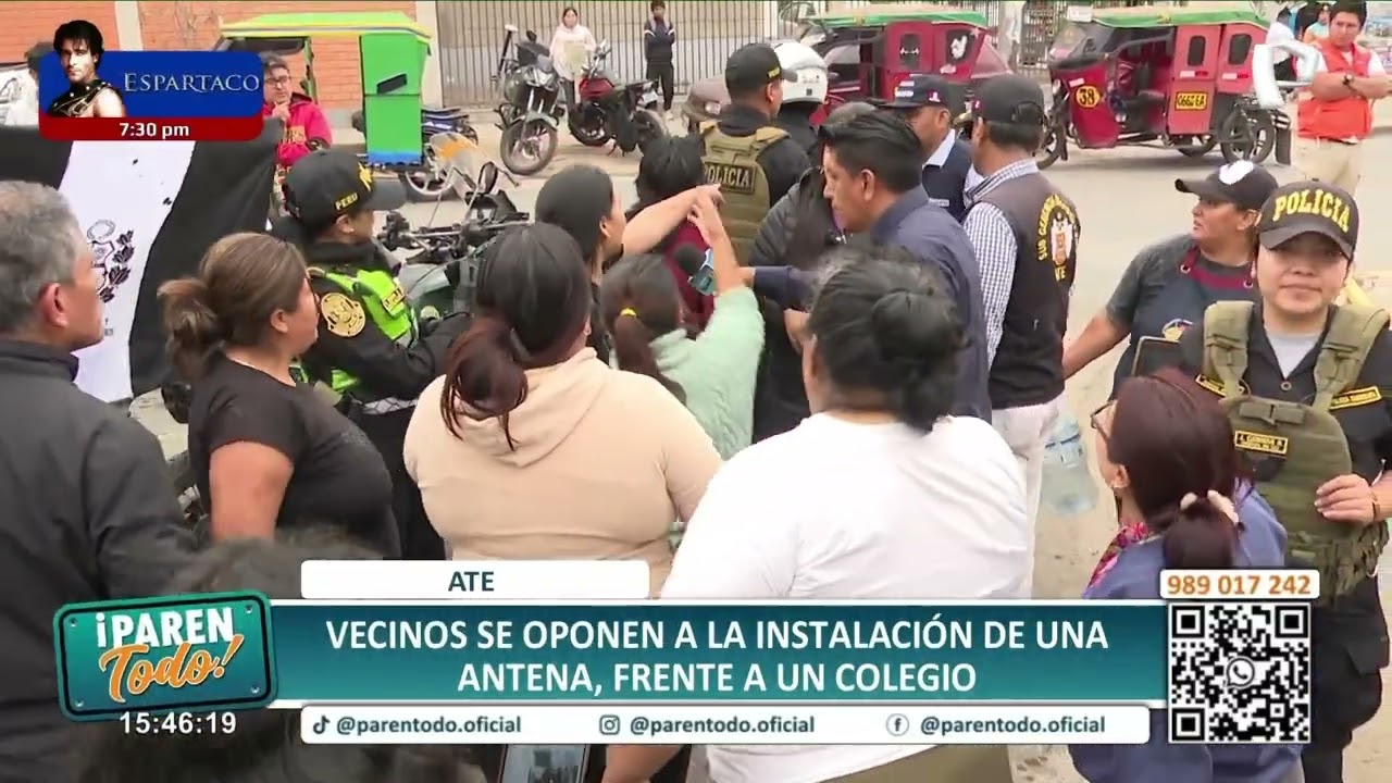 Ate: Vecinos se oponen a construcción de antena de telefonía cerca a colegio
