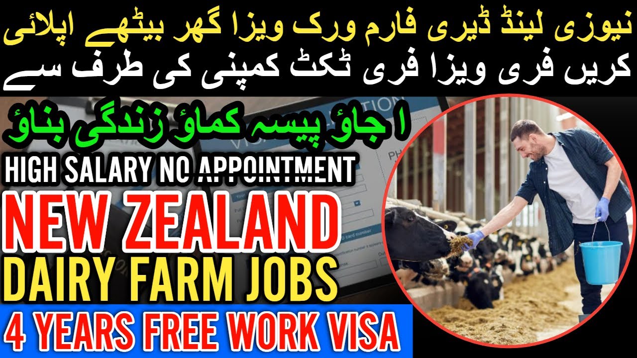 New Zealand 4-Year Dairy Farm Work Visa | how to apply New Zealand work visa online from pakistan