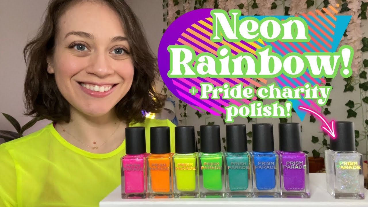 Meet Me At The Mall 😎 Loving Prism Parade’s Neon Shimmers + Pride Charity Polish! 🤩🏳️‍🌈🏳️‍⚧️