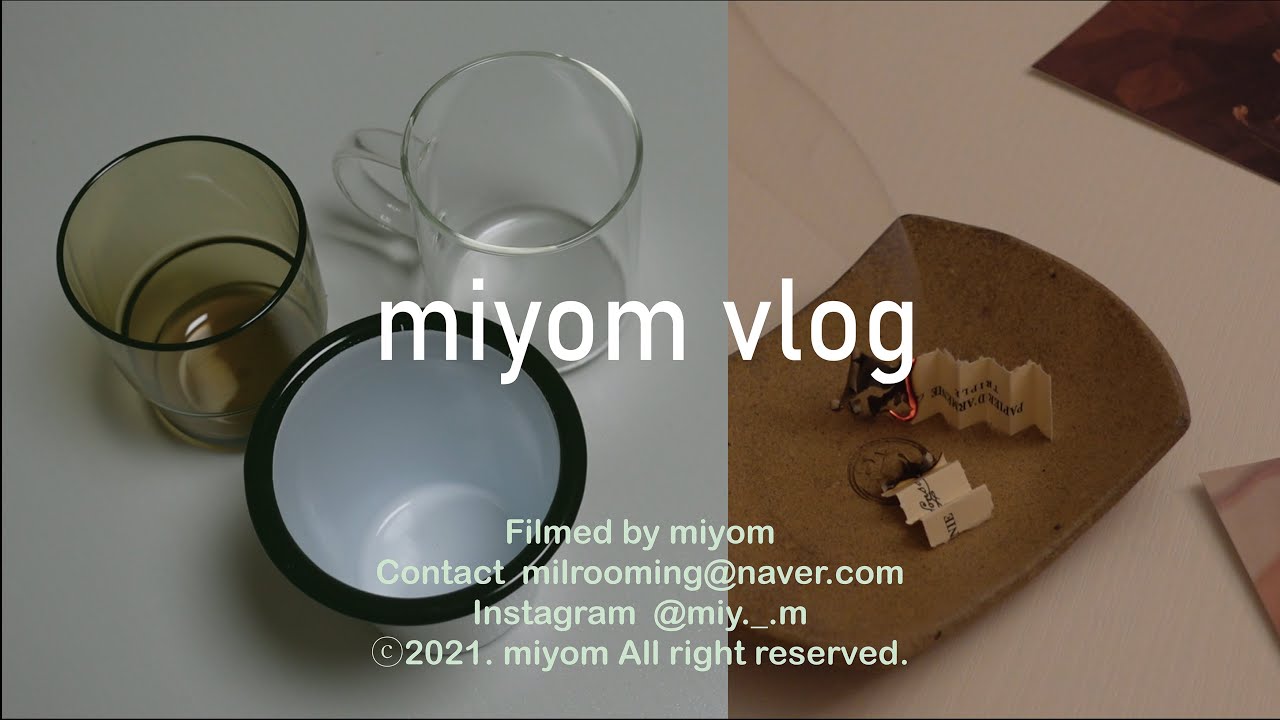 [MIYOM VLOG #3] 집순이 브이로그 ㅣ 이솝, 드파운드 에코백, 모자, 베일 컵 언박싱 ㅣ 실곤약 비빔면, 잔치국수, 플라잉스콘, 은행골 초밥, 디저트 먹방