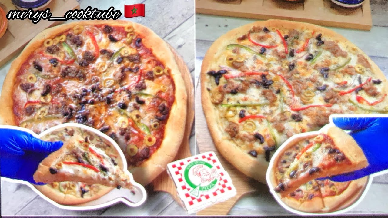 🗣️ب#عجينة_العشر_دقائق حضري 2 بيتزات 🍕بحجم عائلي بالصلصة البيضاء وصلصة الطماطم احسن من ديال المطاعم
