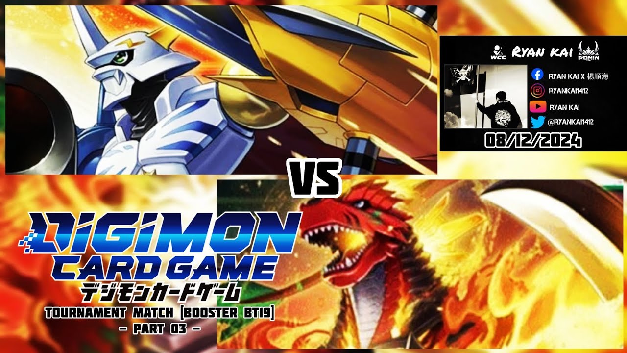 Digimon Card Game Tournament Match Booster BT19 (Part 03) - Omegamon vs Dinomon