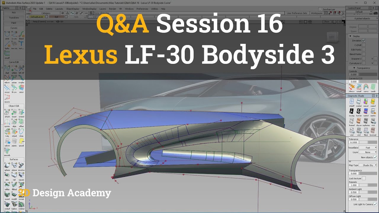 Учебные пособия по Autodesk Alias ​​I Вопросы и ответы 16 — Lexus LF-30 Bodyside 3