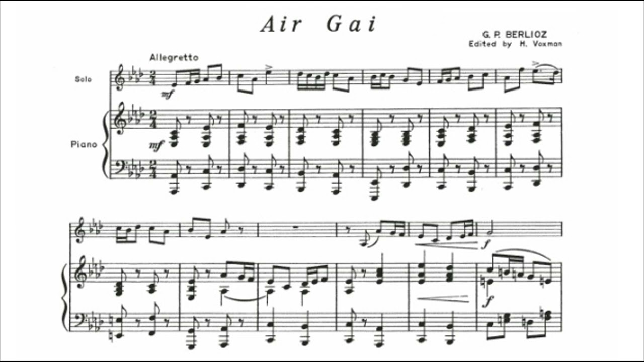 Air Gai, by  G. P. Berlioz (Trumpet Play along)