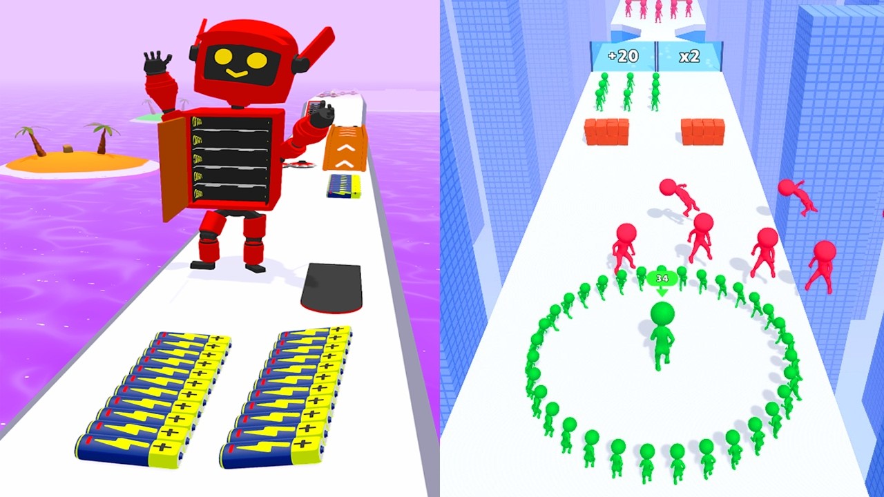 Battery Run vs Circles Run Max Levels 💥 Unlocked SpeedRun Gameplay