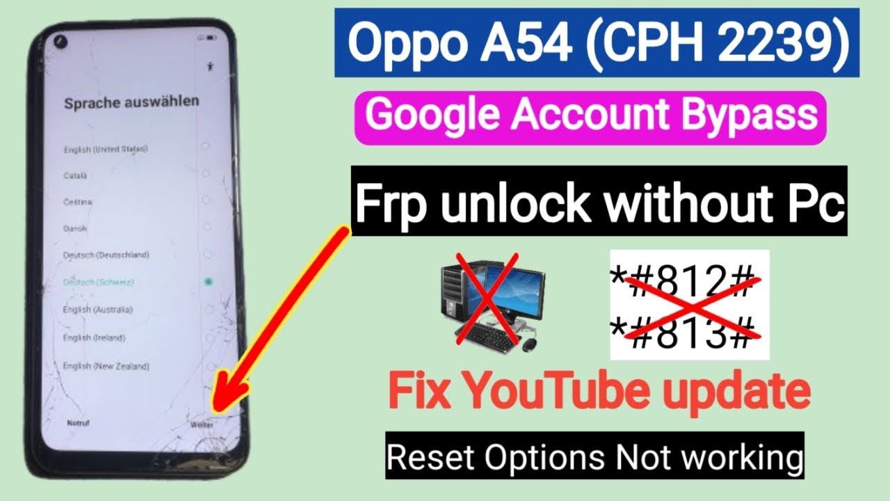 Oppo A54 CPH2239 FRP Bypass without PC | Remove Google Account Android 11 2025