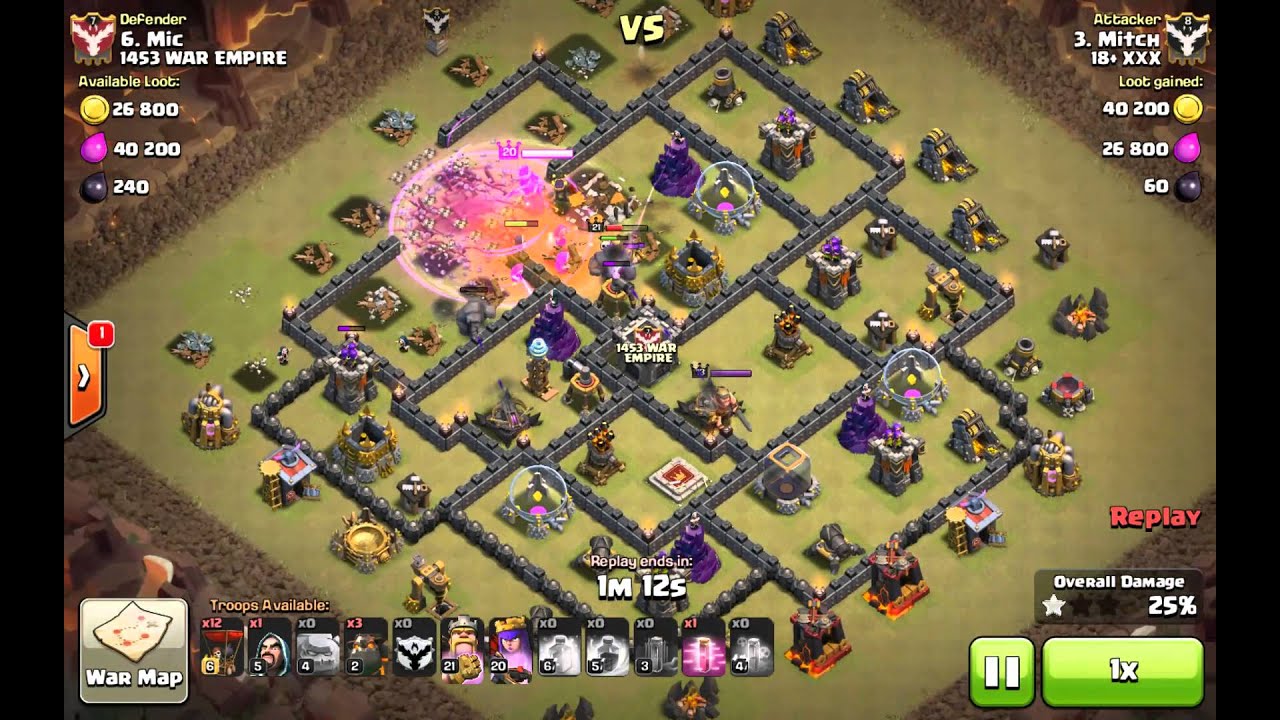 TH9 shattered EQ GoLava 3 star (vs Anti 3 star base)