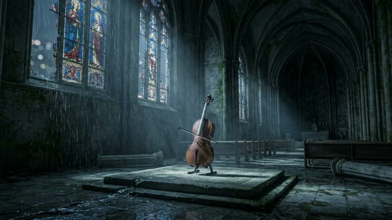 1 Hour Dark Cathedral Ambient 🌧️ Mournful Cello & Heavy Rain for Deep Focus#music #darkambient