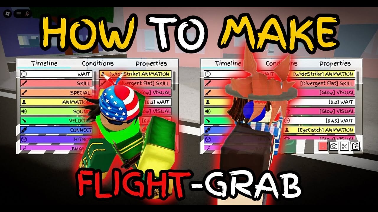 HOW TO MAKE THE FLIGHT-GRAB MOVE IN JJS SKILL BUILDER | Jujutsu shenanigans