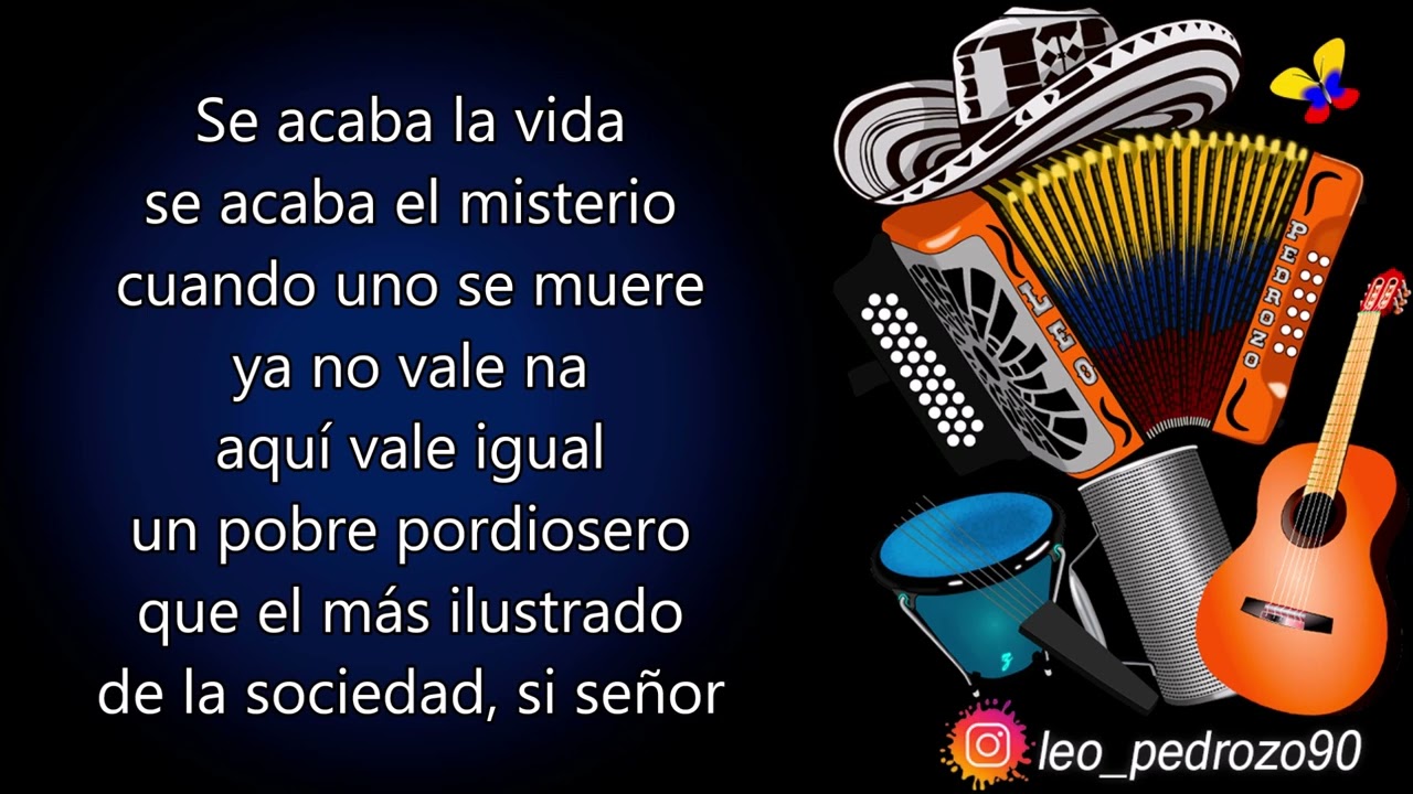 El Esqueleto, Diomedes D&iacute;az - Letra