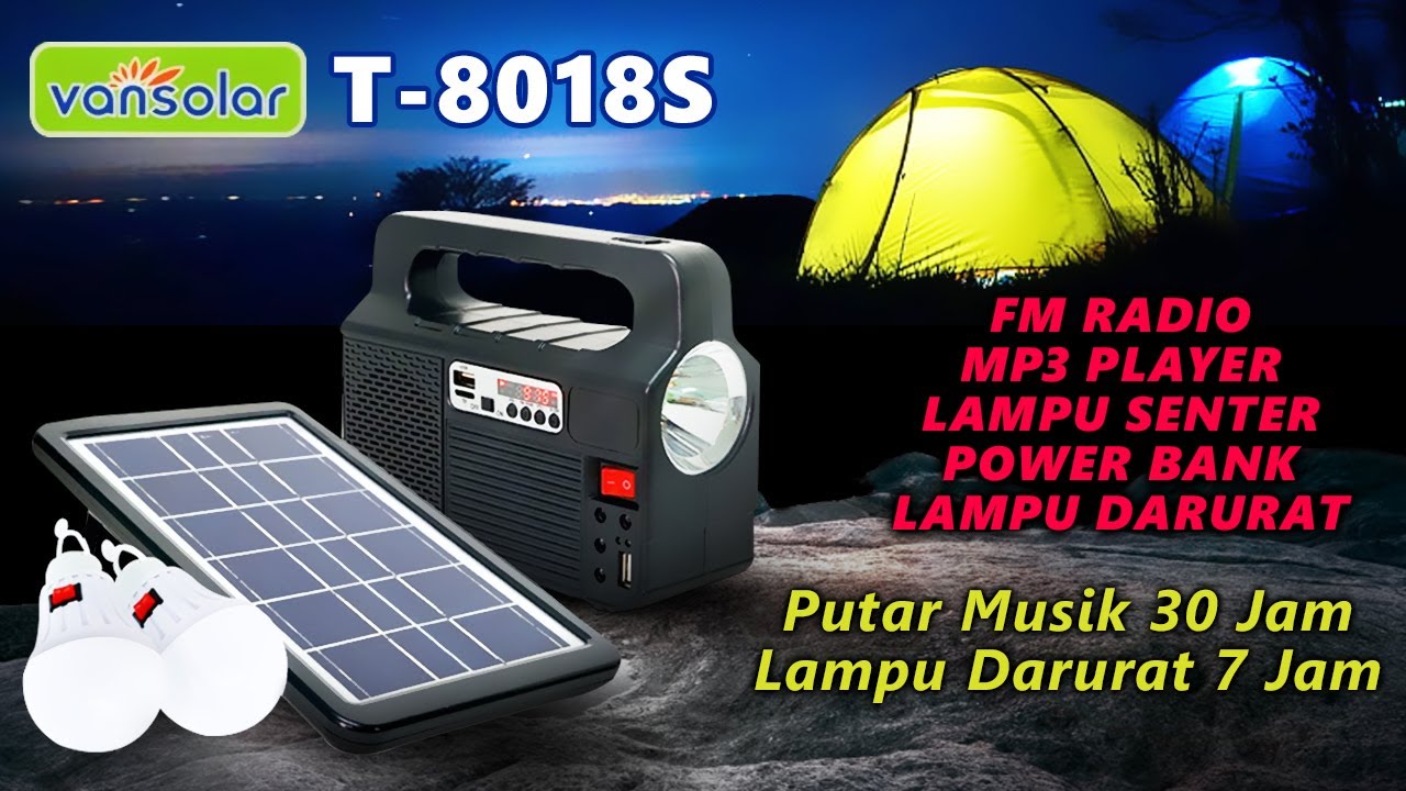 CARA PAKAI ADVANCE VANSOLAR T8018S, SENTER, LAMPU DARURAT, POWER BANK, FM RADIO, MP3