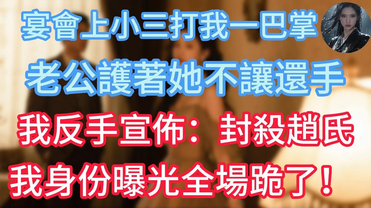 宴會上小三打我一巴掌，老公護著她不讓還手，我反手宣佈：封殺趙氏，身份曝光全場跪了！