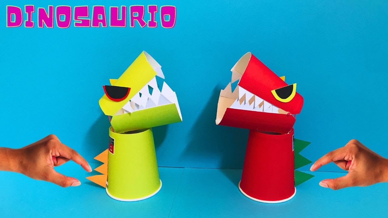 🦖 Война динозавров с картонными стаканчиками — пошаговые поделки для детей
