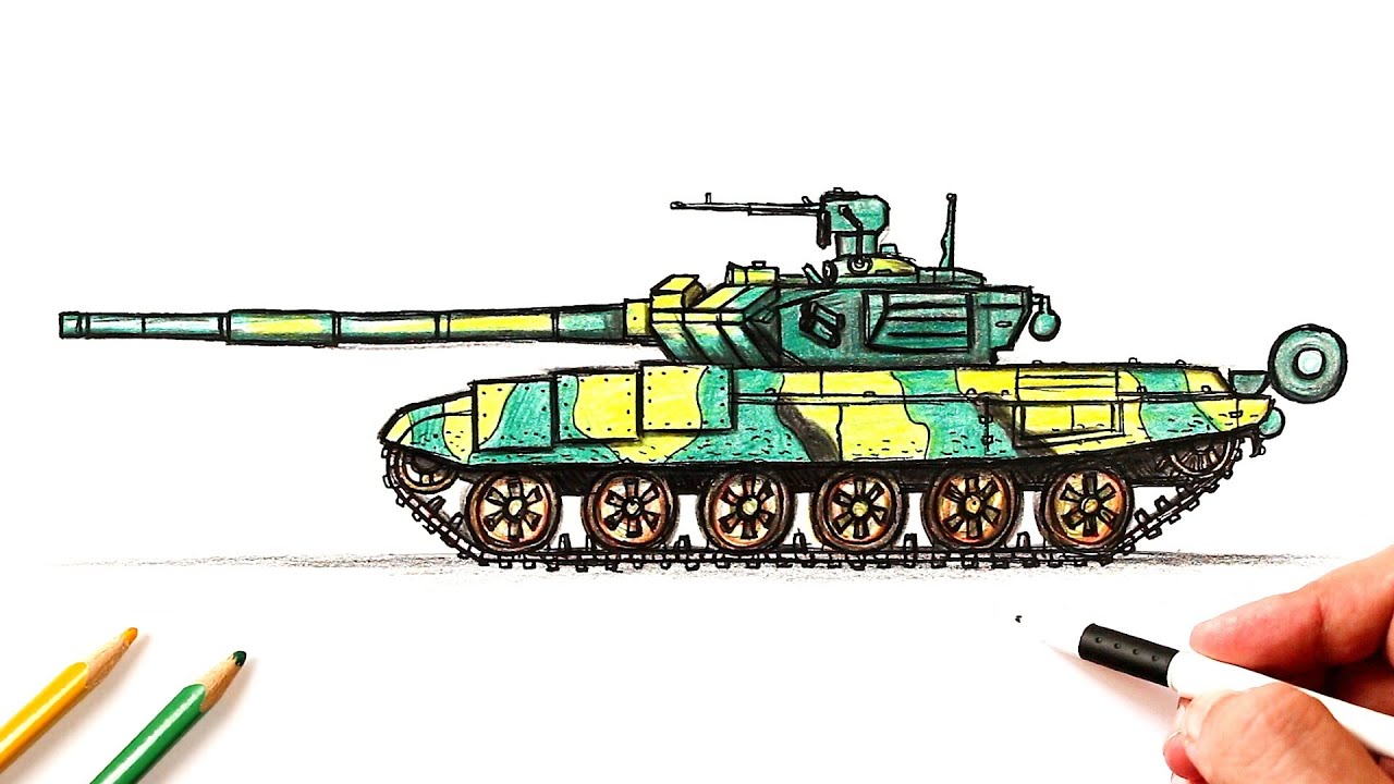 Как нарисовать Танк Т-90