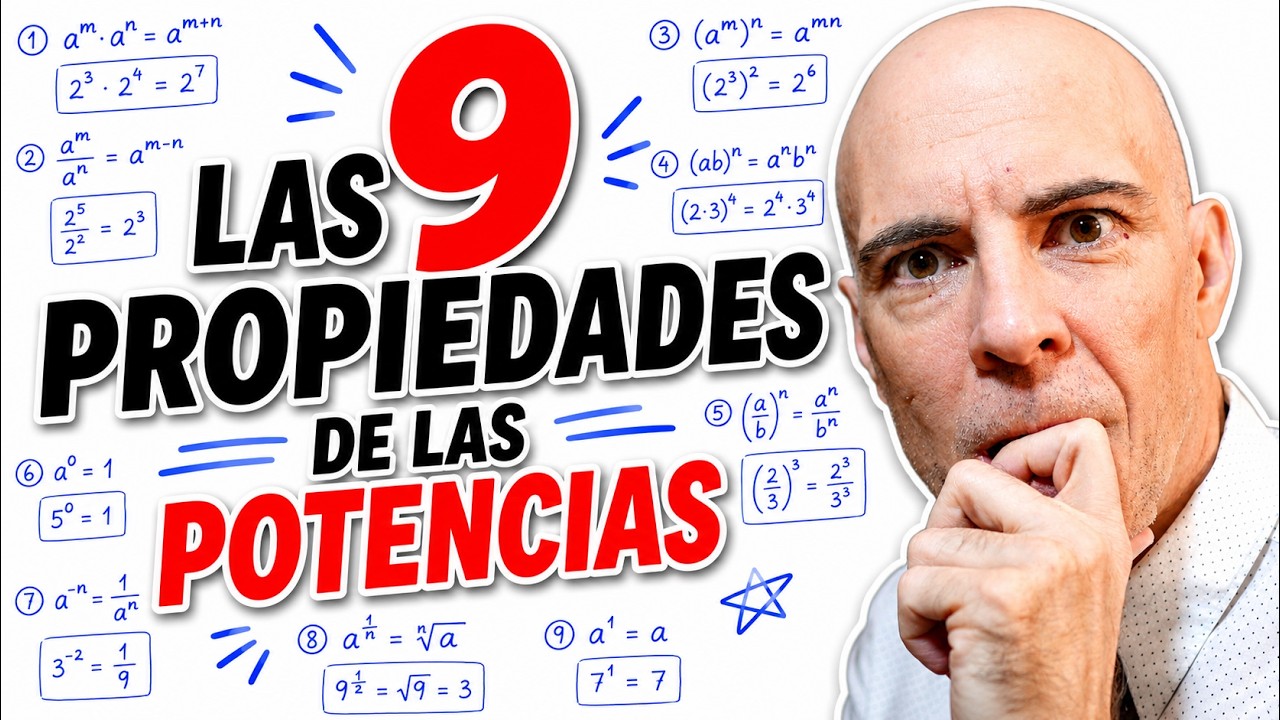 Todas las propiedades de la potenciación explicadas con ejemplos 🤓