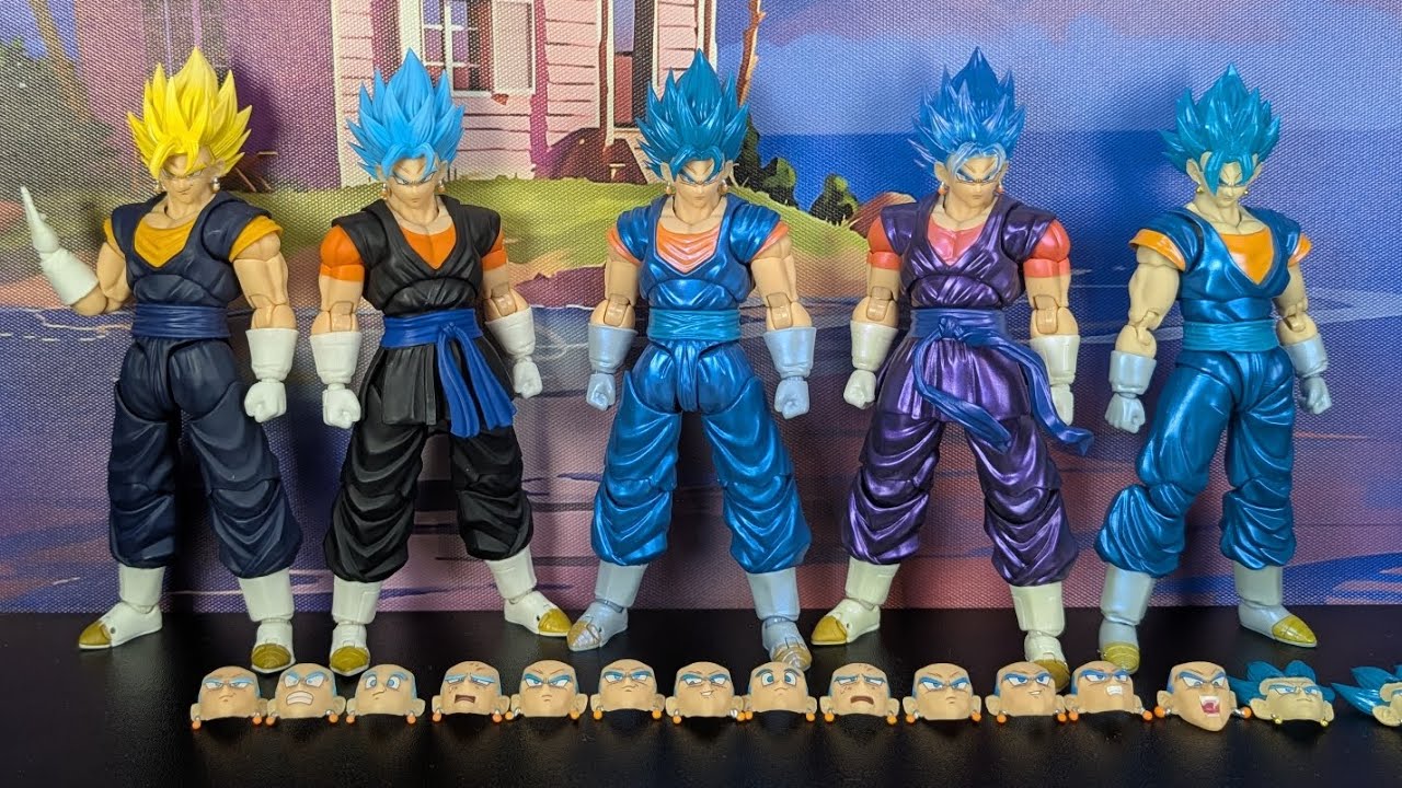 YGMW 09A / OCToys Сравнение и замена голов у фигурок Super Saiyan Blue Vegito EE Version!!