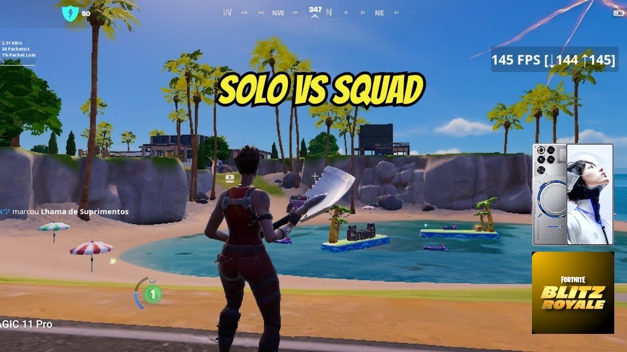Fortnite mobile solo squad Blitz Royale on REDMAGIC 11 Pro