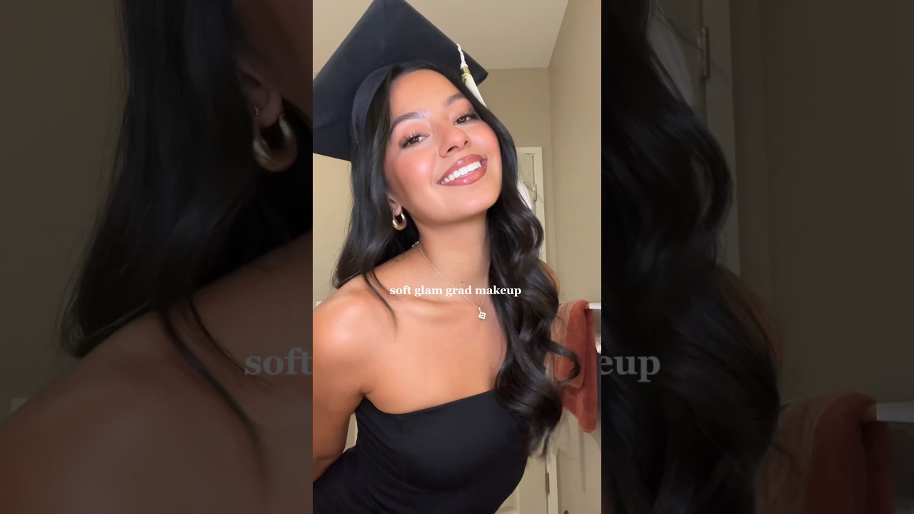 soft glam grad makeup look! 🎀✨🎓🍾 #makeup #graduation #makeuptutorial #graduate #college