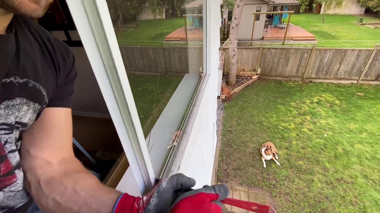 Removing old aluminum flange window