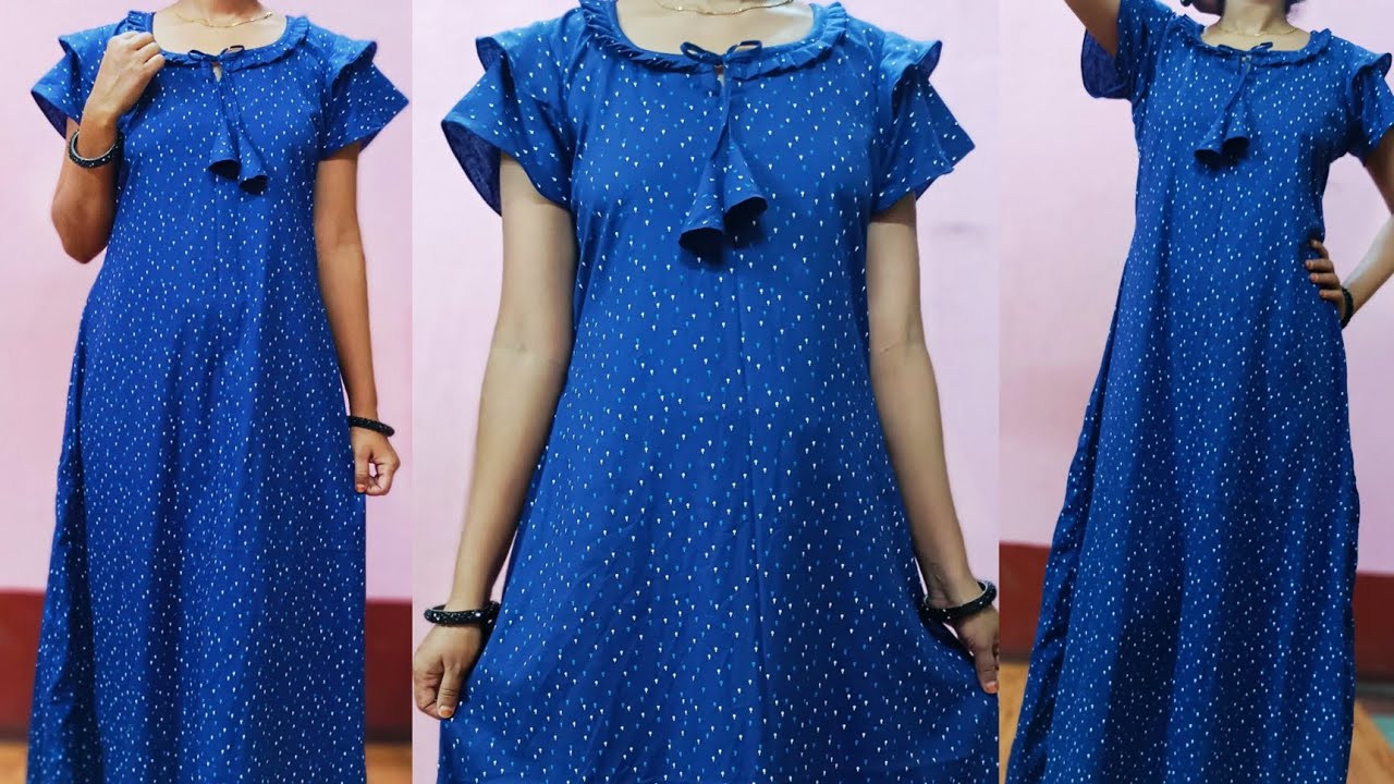 Very Easy Designer Nighty Cutting And Stitching |New Model Nighty Design |Maxi Cutting