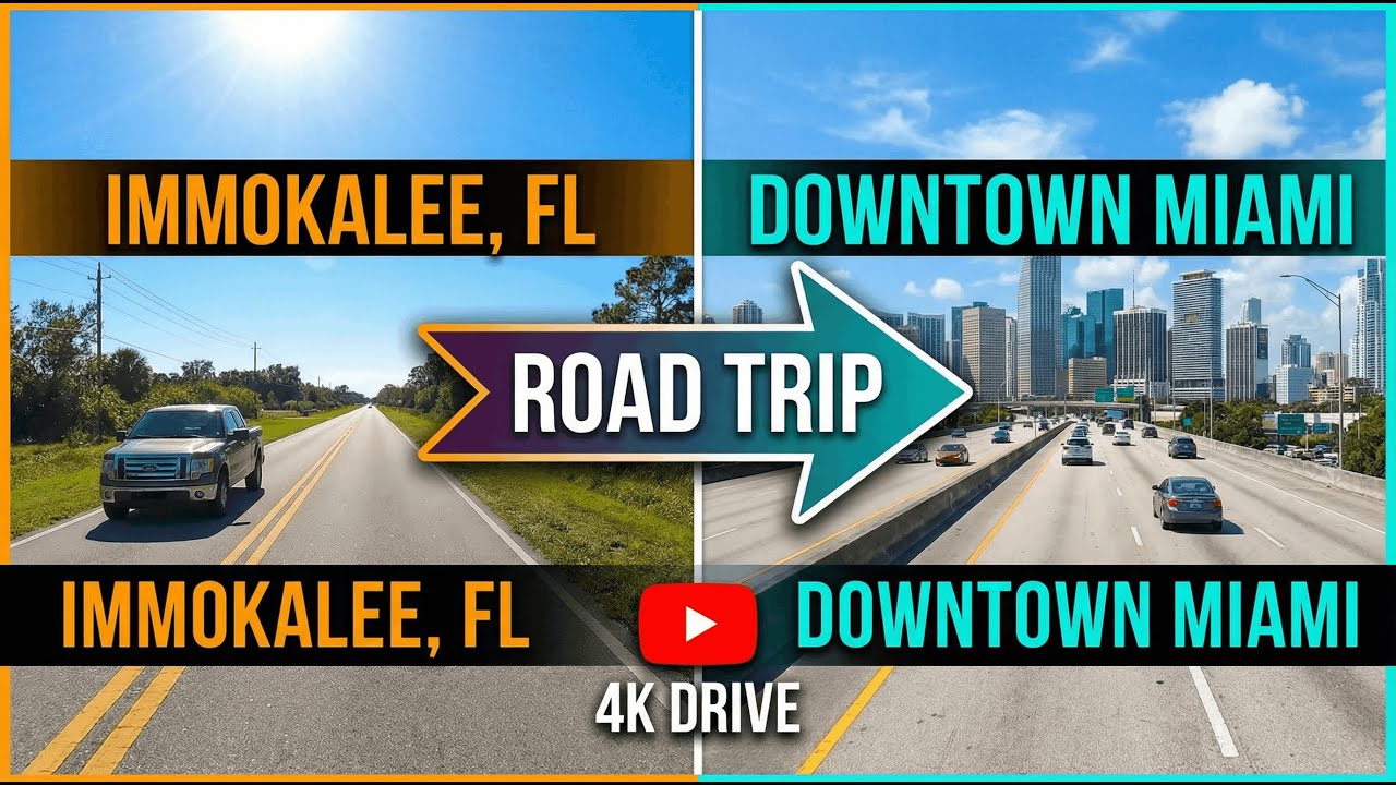 Driving from Immokalee, Florida to Downtown Miami