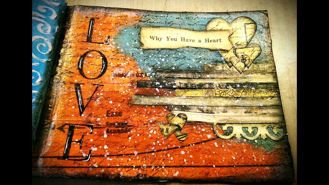 Mixed Media Mini Art Journal Series Page #24 - Love