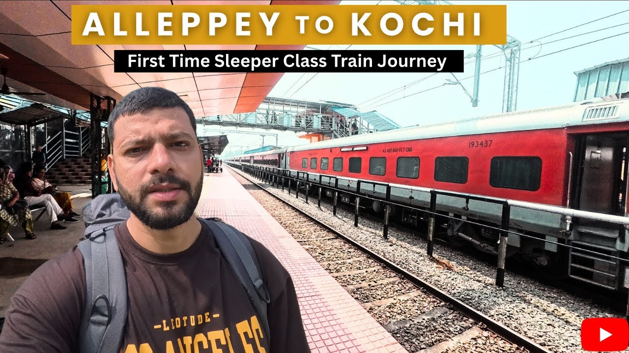 First Time Sleeper Class Train Journey | Alleppey to Kochi | Kerala Rail Experience🚆🌴