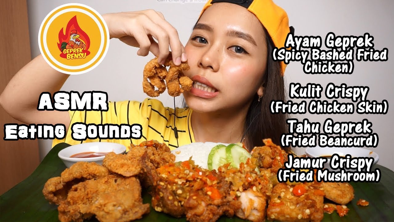 ASMR Ayam Geprek Bensu (Spicy Fried Chicken) | Crunchy Eating Sounds | No Talking