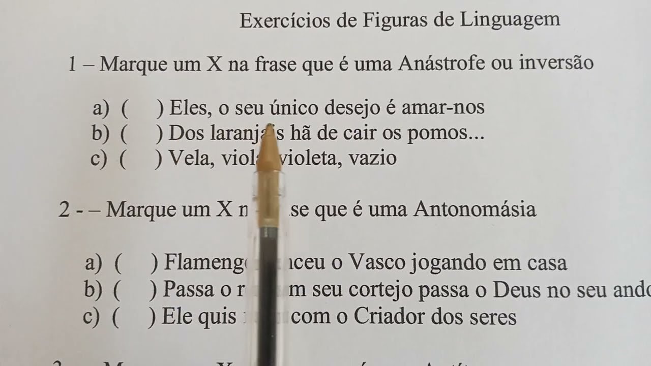 Exerc&iacute;cios de An&aacute;strofe