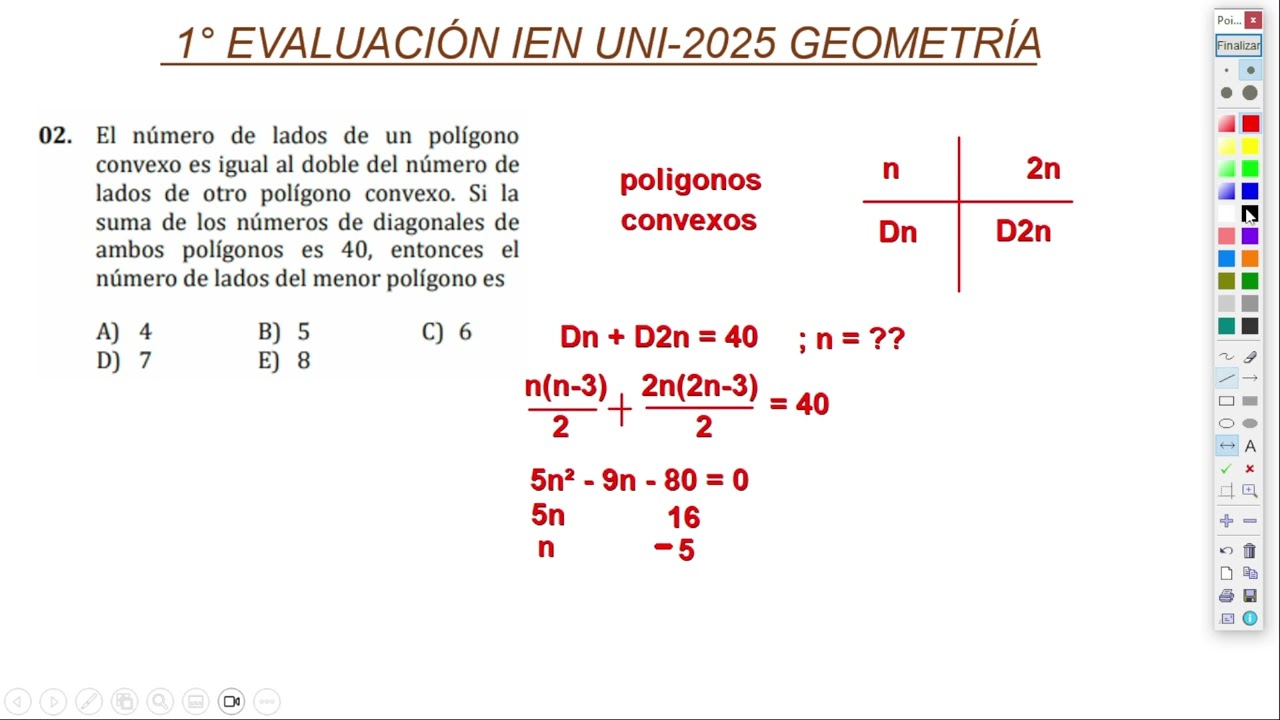 Solucionario PRIMER examen IEN  UNI -2025 | Geometría|  📐💪