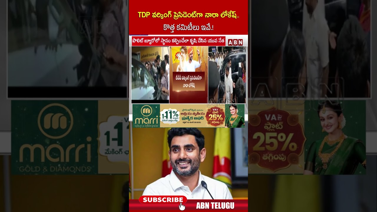 TDP వర్కింగ్ ప్రెసిడెంట్ గా నారా లోకేష్.. కొత్త కమిటీలు ఇవే ! #naralokesh #teamlokesh #ytshorts #abn