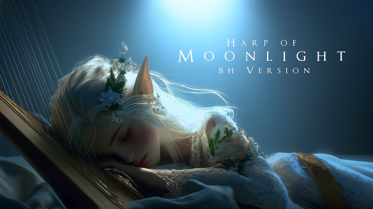 [8 Hours] Harp of Moonlight | Celtic Fantasy Music - Enchanting Ambient Music
