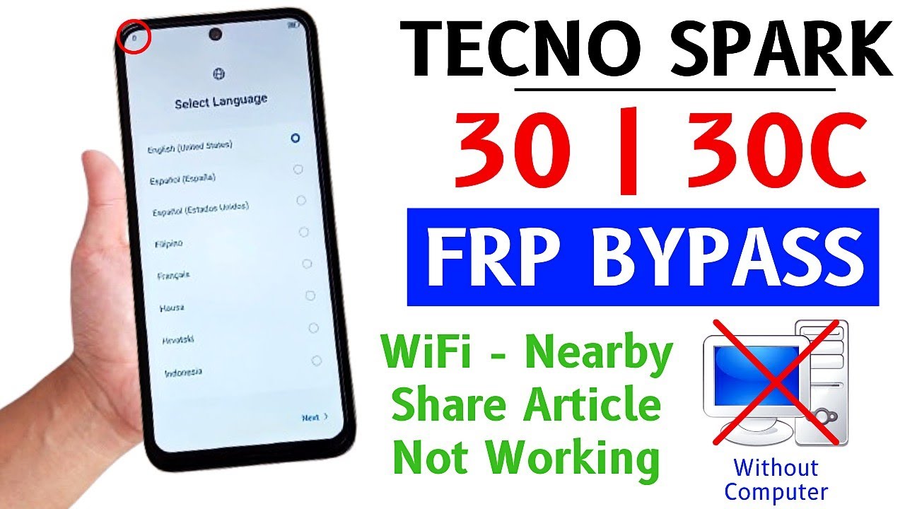 Tecno Spark 30 | 30C Android 14 Frp Bypass Without Pc | Tecno KL5 Frp Unlock - Google Account Bypass