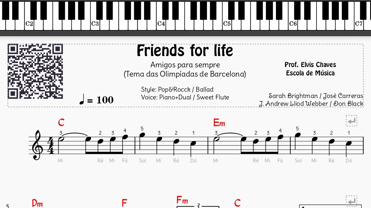 🎼 Friends for life - Amigos para sempre - 216 - Tutorial Partitura Fácil