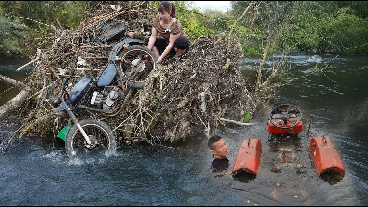 Underwater agricultural machine salvage - Restoring severely damaged machines took years to repair