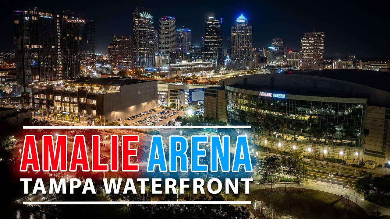 Night Flight Over Tampa: Cruise Ships, City Lights & Amalie Arena in 4K