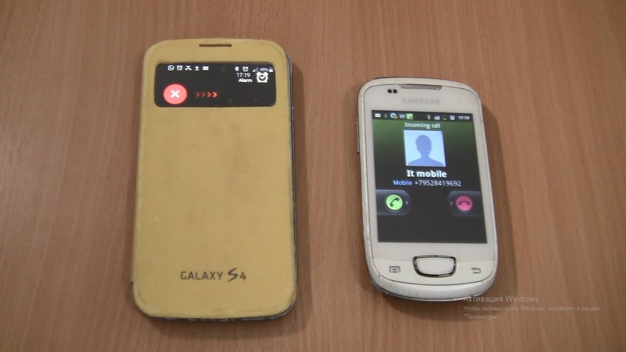 Over the Horizon Incoming call&Alarms clock at the Same Time Samsung S4 Yellow+Samsung Galaxy Mini