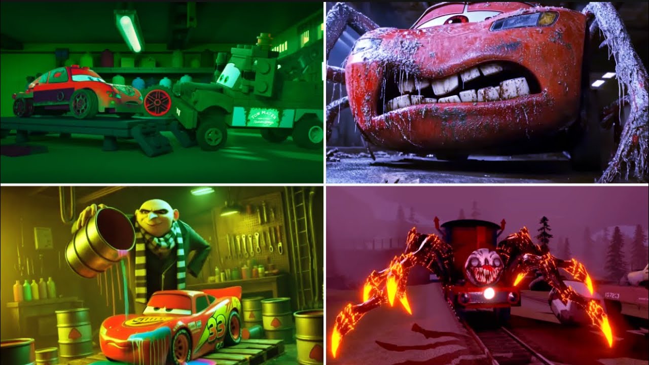 🚗⚡ Lightning McQueen x Spider Coffin Dance 🕷️💀 Ultimate Meme Mutant Monsters Remix 