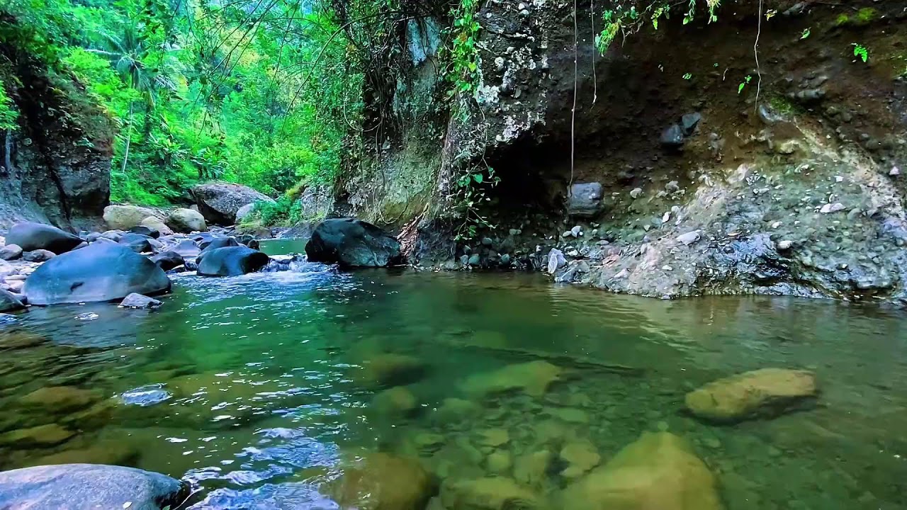 Soothing clear river sounds for stress relief