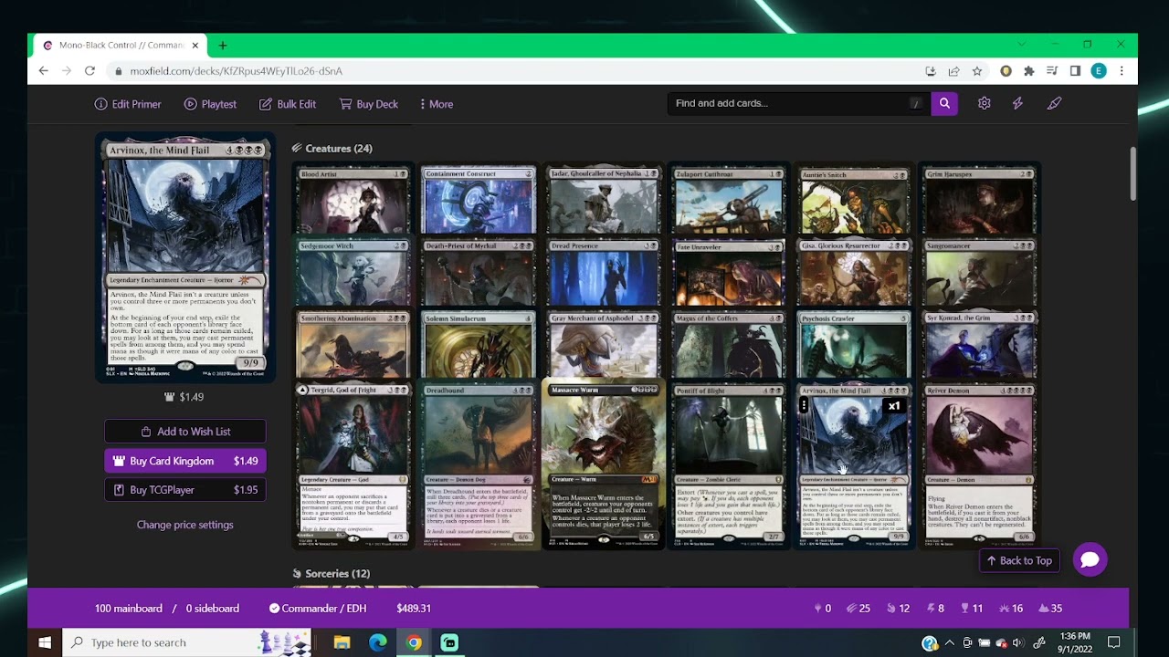 Rankle, Master of Pranks MTG EDH deck (Control)