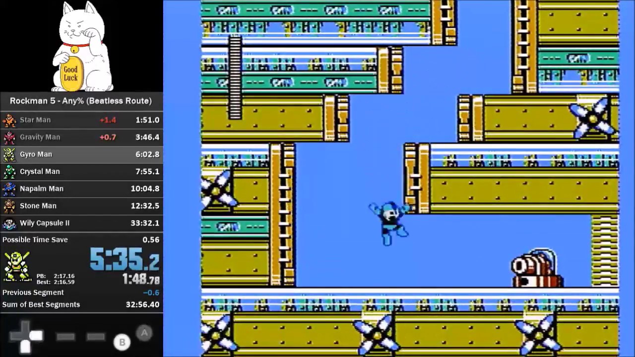 Mega Man 5 (NES) Speedrun in 33:15 by Beco