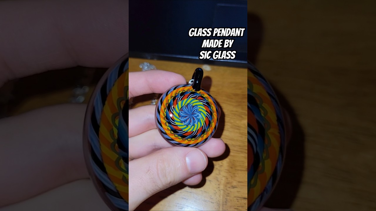 New Latticino Pendant Made By SIC Glass #glass #art #handmade
