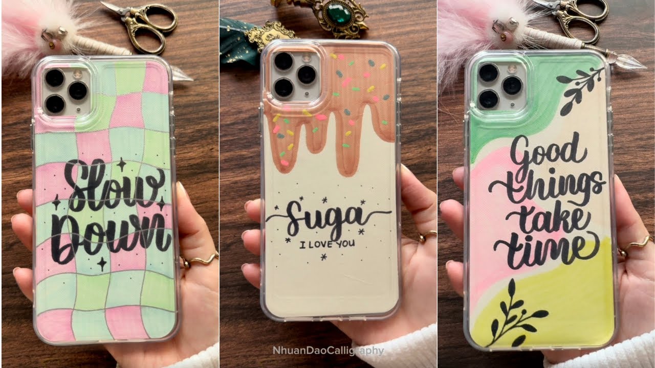 7 Ideas To Customize Your Clear Phone Case 📱 | Creative Phone Case | NhuanDaoCalligraphy